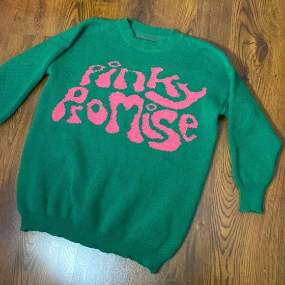 🎀🍒 Pinky Promise 🍒🎀 Cute Retro Knit Tunic Sweater - Picture 2 of 12